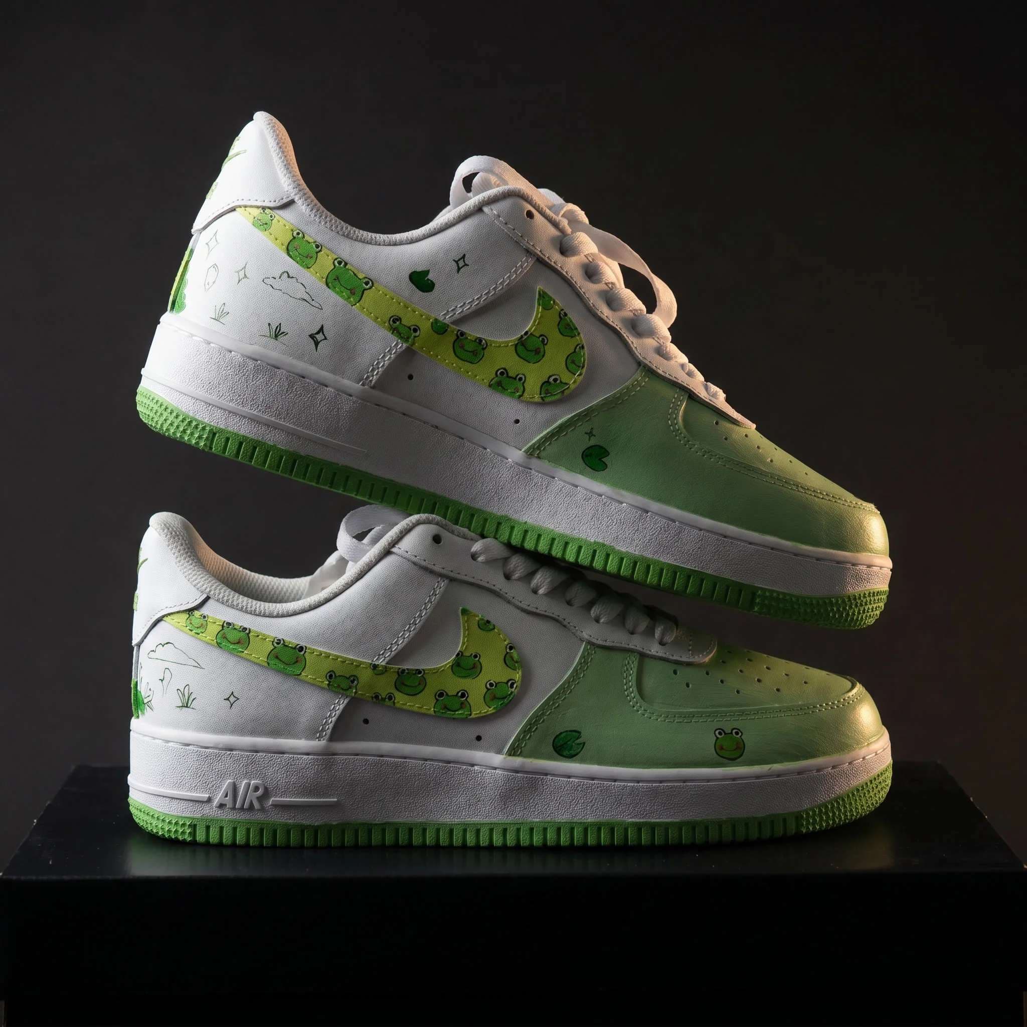 Custom Hand Painted Nike Air Force 1 Froggy Green